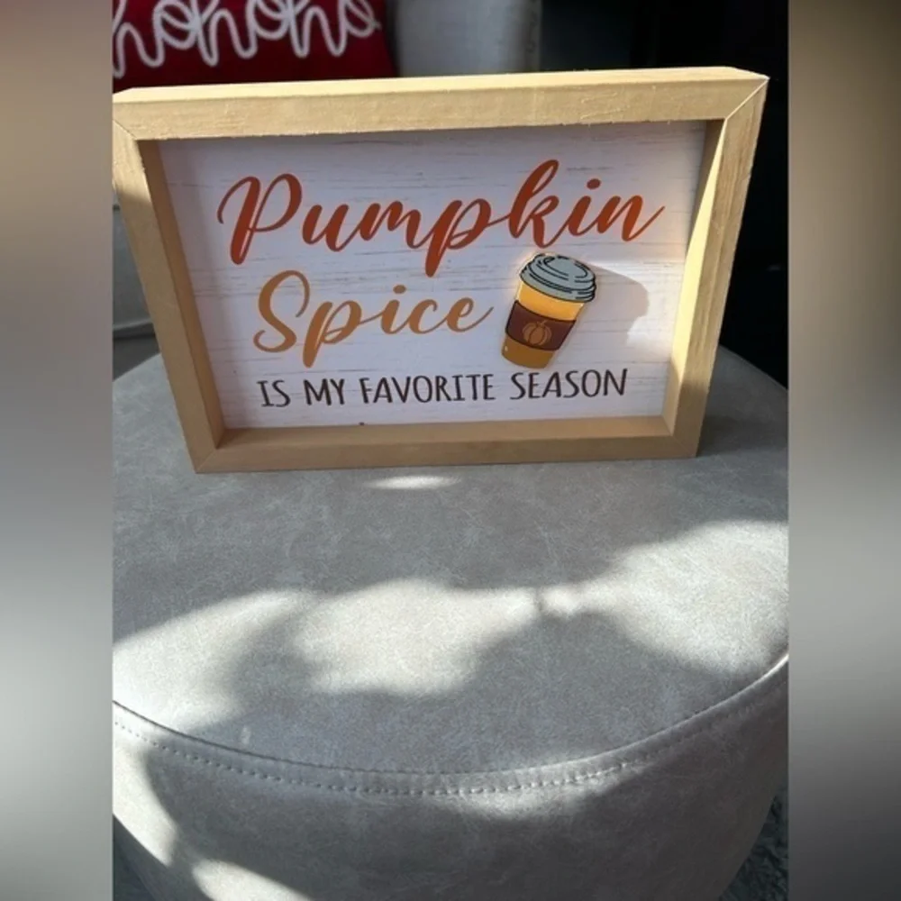 ✨NWT Fall Football 🏈 Season - pumpkin Spice decor wooden sign  plaque